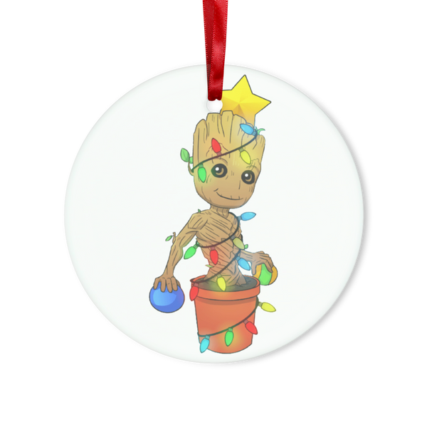 Christmas Groot Glass Hanging Ornament