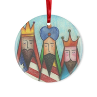 Los Tres Reyes Magos PR Glass Hanging Ornament