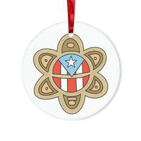 Sol Taino PR flag Glass Hanging Ornament