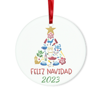 Navidad Boricua 2023 Glass Hanging Ornament