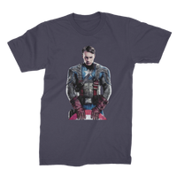 Captain America with Shield Premium Jersey Adult T-Shirt