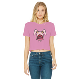 Bad Bunny Classic Women's Cropped Raw Edge T-Shirt