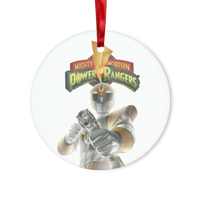 White Ranger Glass Hanging Ornament