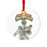 White Ranger Glass Hanging Ornament