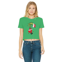 Una Navidad Sin Ti Classic Women's Cropped Raw Edge T-Shirt