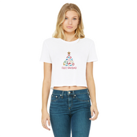 Feliz Navidad Classic Women's Cropped Raw Edge T-Shirt