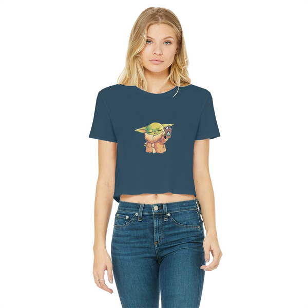 Baby Yodabucks Classic Women's Cropped Raw Edge T-Shirt