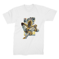 White Ranger and TigerZord Premium Jersey Adult T-Shirt