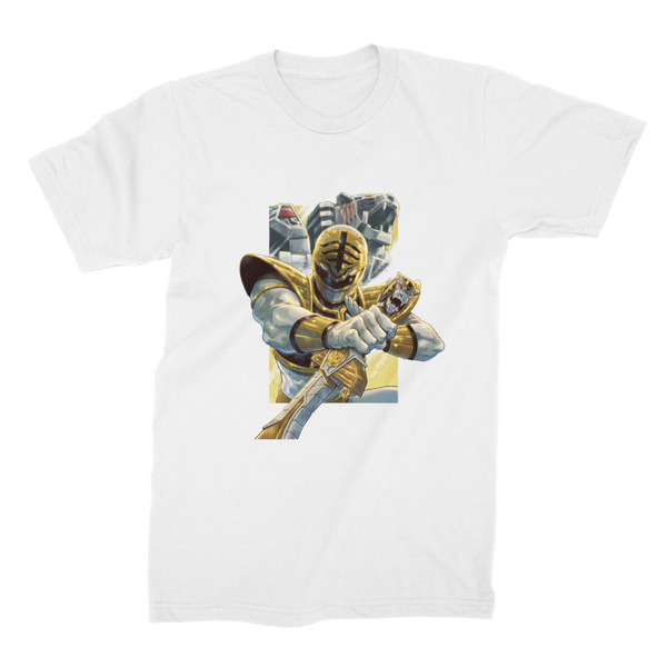 White Ranger and TigerZord Premium Jersey Adult T-Shirt