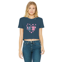 Stich Love Classic Women's Cropped Raw Edge T-Shirt