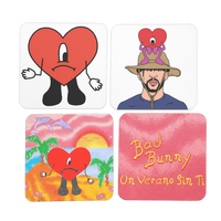 Un Verano sin ti heart Hardboard Coaster Set of 4