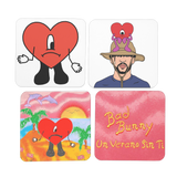 Un Verano sin ti heart Hardboard Coaster Set of 4