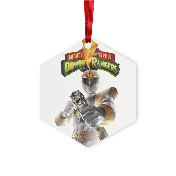 White Ranger Metal Hanging Ornament