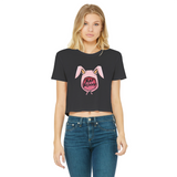 Bad Bunny Classic Women's Cropped Raw Edge T-Shirt