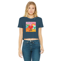 Un Verano Sin Ti 'Bad Bunny" Classic Women's Cropped Raw Edge T-Shirt