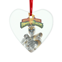 White Ranger Glass Hanging Ornament