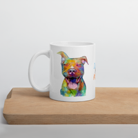 I love My Pit Bull White glossy mug