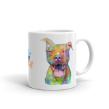 I love My Pit Bull White glossy mug