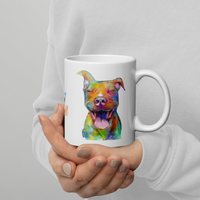 I love My Pit Bull White glossy mug